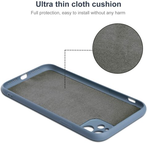 ShieldCase® Shieldcase Siliconen hoesje met camera bescherming iPhone 11 (lavendel grijs) + glazen screen protector