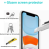 ShieldCase® ShieldCase Silicone case iPhone Xr (lavendel grijs) + glazen screen protector