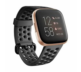 Fitbit Versa siliconen bandje met gaatjes (zwart)