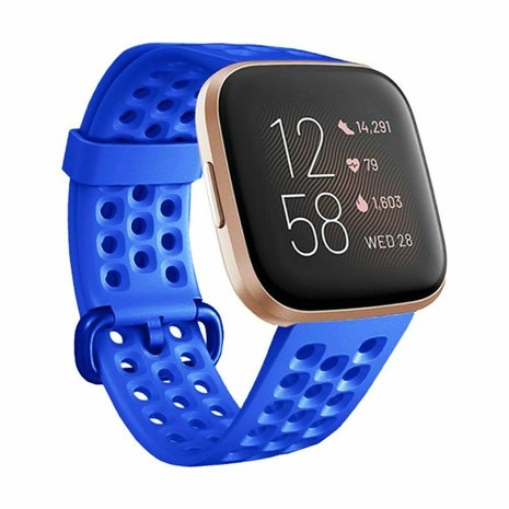 Fitbit Versa siliconen bandje met gaatjes (Blauw)