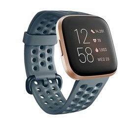 Fitbit Versa siliconen bandje met gaatjes (Grijsblauw)