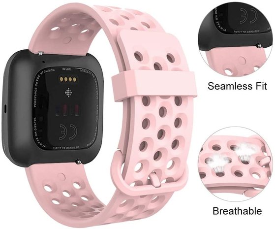 Fitbit Versa siliconen bandje met gaatjes (roze)