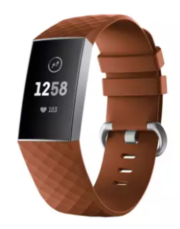 Fitbit Charge 4 silicone band (bruin)