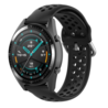 Huawei Watch GT siliconen bandje met gaatjes (zwart) Huawei Watch GT siliconen bandje met gaatjes (zwart)
