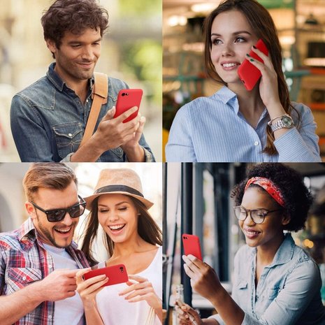 ShieldCase® Shieldcase Siliconen hoesje met camera bescherming iPhone 7 / 8 (rood)