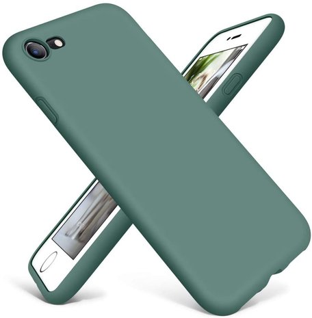 Siliconen hoesje met camera bescherming iPhone / 8 (donkergroen) - Phone-Factory
