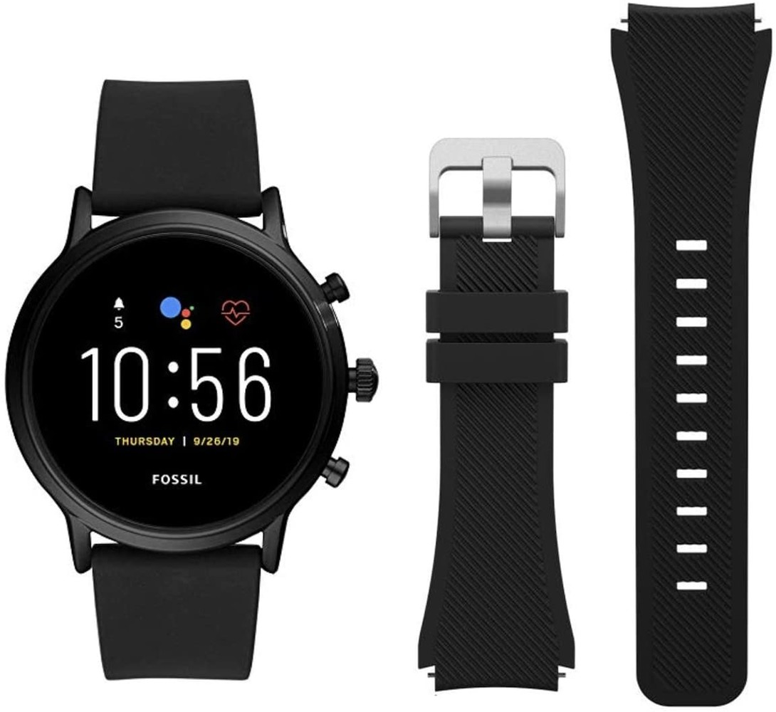 Fossil Gen 5 silicone band (zwart)