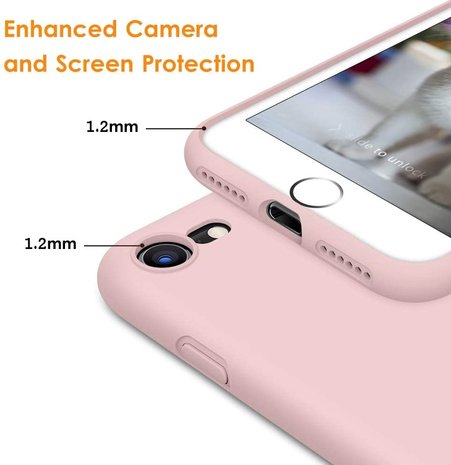 ShieldCase® Shieldcase Siliconen hoesje met camera bescherming iPhone SE 2020 (roze)