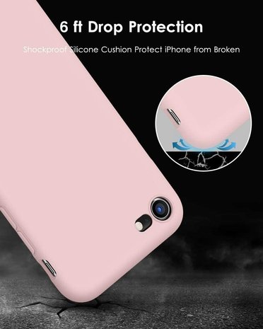 ShieldCase® Shieldcase Siliconen hoesje met camera bescherming iPhone SE 2020 (roze)