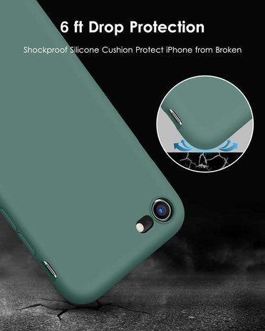 ShieldCase® Shieldcase Siliconen hoesje met camera bescherming iPhone SE 2020 (donkergroen)
