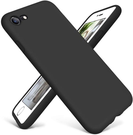 ShieldCase® Shieldcase Siliconen hoesje met camera bescherming iPhone SE 2020 (zwart)
