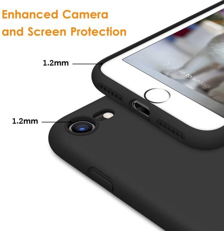 ShieldCase® Shieldcase Siliconen hoesje met camera bescherming iPhone SE 2020 (zwart)