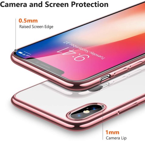 ShieldCase® ShieldCase rosé gouden metallic bumper case iPhone X / Xs ShieldCase® ShieldCase rosé gouden metallic bumper case iPhone X / Xs