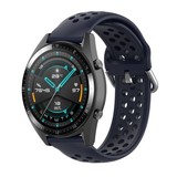 Huawei Watch GT siliconen bandje met gaatjes (donkerblauw)
