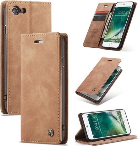 CaseMe CaseMe Luxe bookcase iPhone 7 / 8 (bruin) CaseMe CaseMe Luxe bookcase iPhone 7 / 8 (bruin)