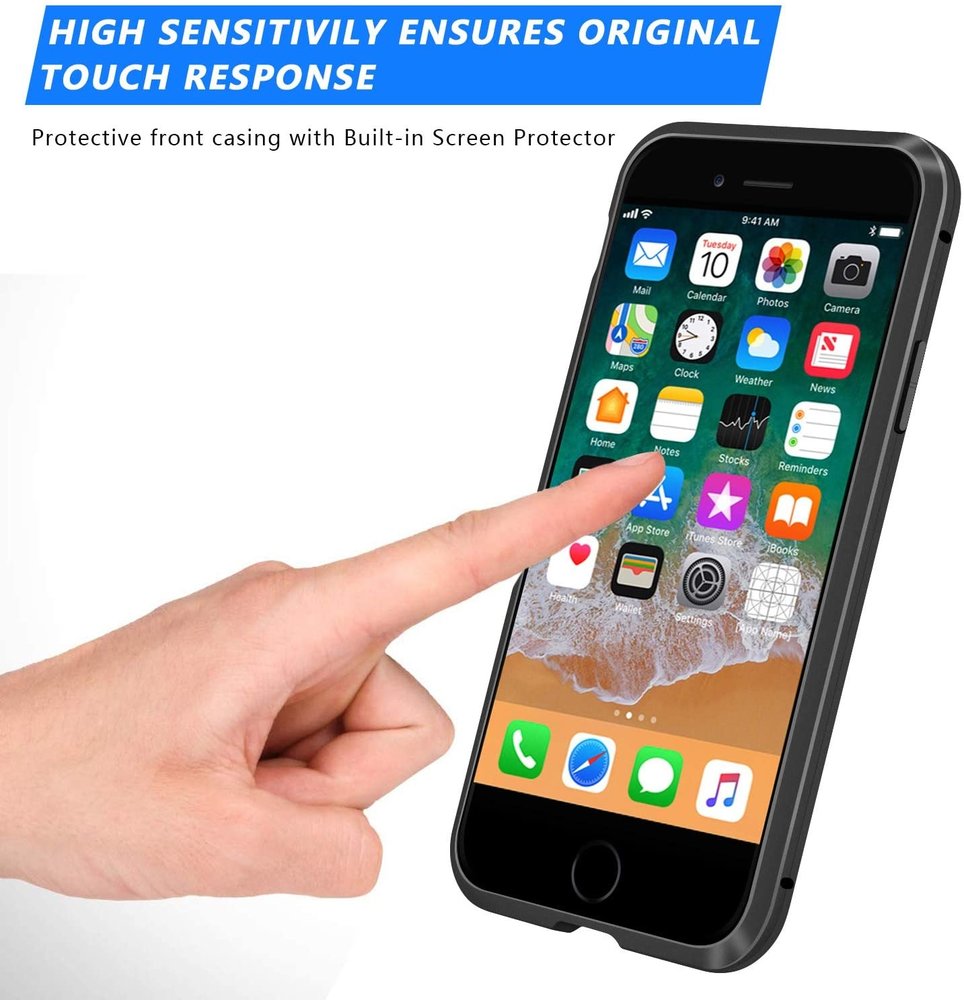 Gecomprimeerd spellen Wanneer Magnetisch hoesje met glasplaat iPhone 8 / iPhone 7 - Phone-Factory