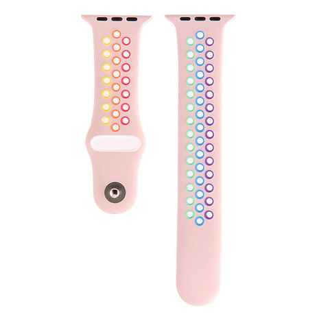 Apple Watch silicone sport+ band (roze kleurrijk)