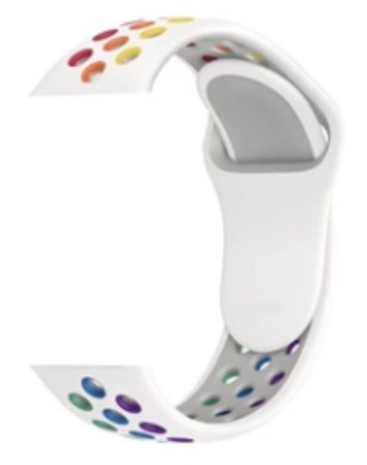 Apple Watch silicone sport+ band (wit kleurrijk)