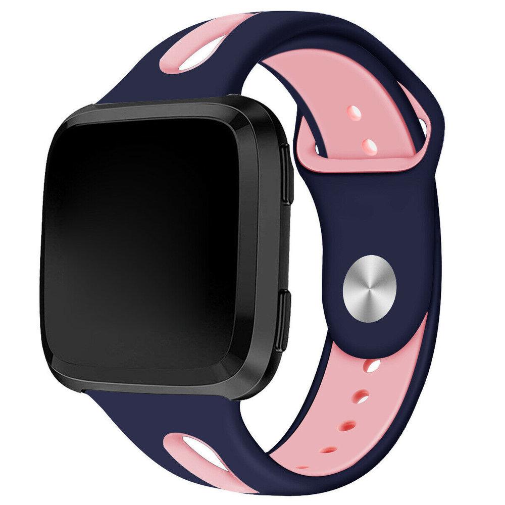 Vluchtig temperament genoeg Fitbit Versa duo sport band (donkerblauw/roze) - Phone-Factory