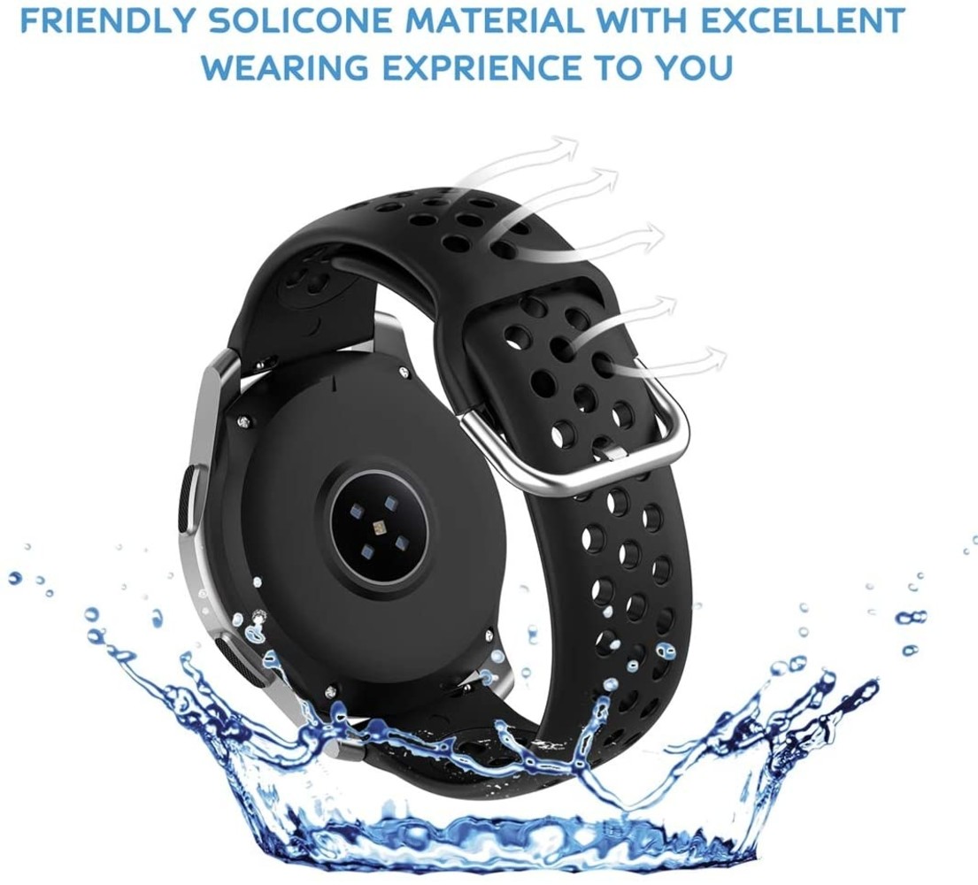 Samsung Galaxy Watch siliconen bandje met gaatjes (zwart)