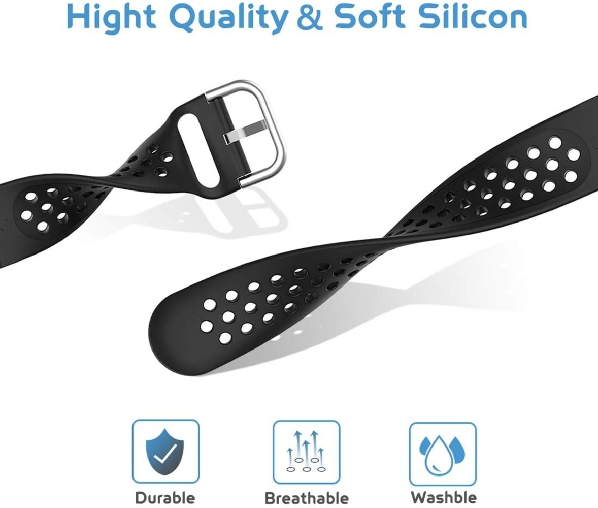 Samsung Galaxy Watch siliconen bandje met gaatjes (zwart)