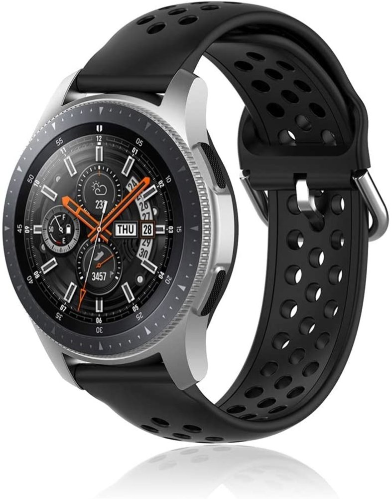 Bad rand stout Samsung Galaxy Watch siliconen bandje met gaatjes (zwart) - Phone-Factory