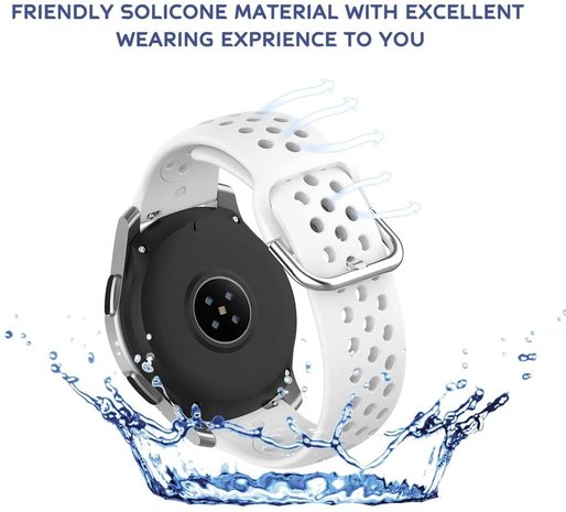 Samsung Galaxy Watch siliconen bandje met gaatjes (wit)