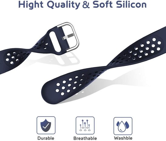 Samsung Galaxy Watch siliconen bandje met gaatjes (donkerblauw)