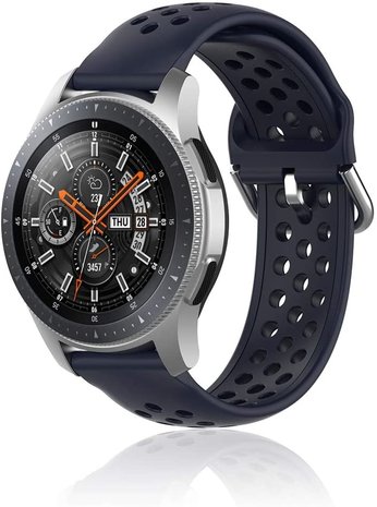 Samsung Galaxy Watch siliconen bandje met gaatjes (donkerblauw)