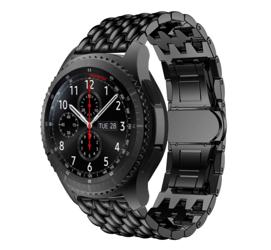 Samsung Galaxy Watch draak stalen band (zwart) - Phone-Factory