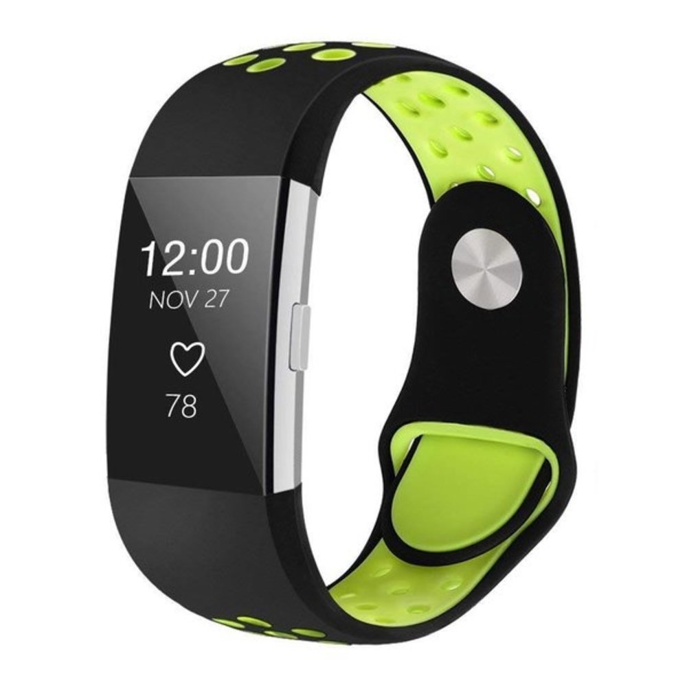 Fitbit Charge 2 sport band (zwart groen) Fitbit Charge 2 sport band (zwart groen)