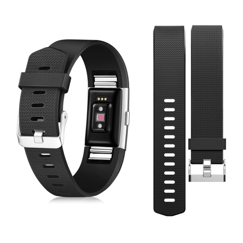 Fitbit Charge 2 siliconen bandje (zwart)