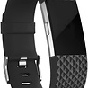 Fitbit Charge 2 diamant silicone band (zwart) Fitbit Charge 2 diamant silicone band (zwart)