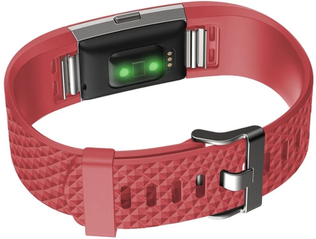 Fitbit Charge 2 diamant silicone band (rood)