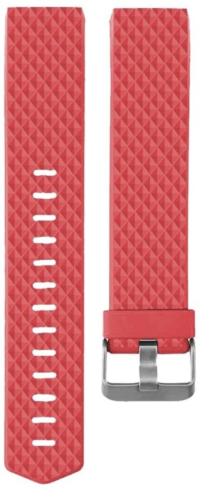 Fitbit Charge 2 diamant silicone band (rood)