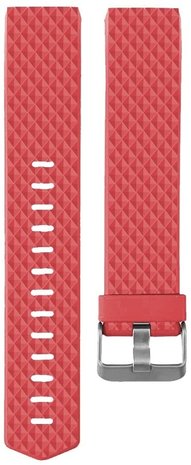 Fitbit Charge 2 diamant silicone band (rood)