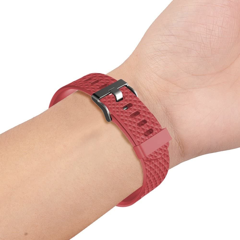 Fitbit Charge 2 diamant silicone band (rood)