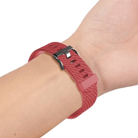 Fitbit Charge 2 diamant silicone band (rood)