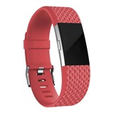 Fitbit Charge 2 diamant silicone band (rood)