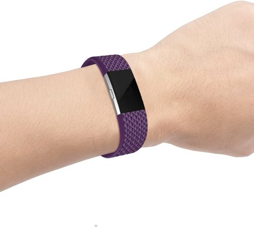 Fitbit Charge 2 diamant silicone band (paars)