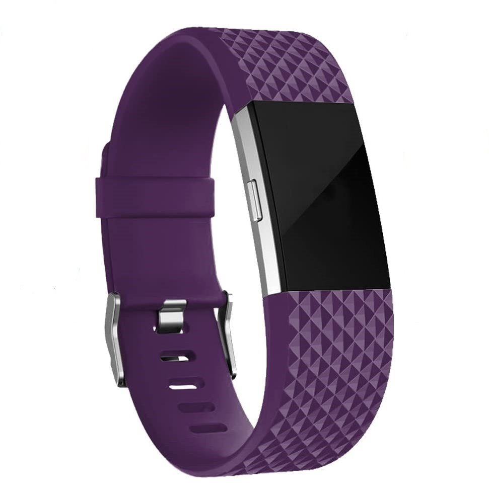Fitbit Charge 2 diamant silicone band (paars)