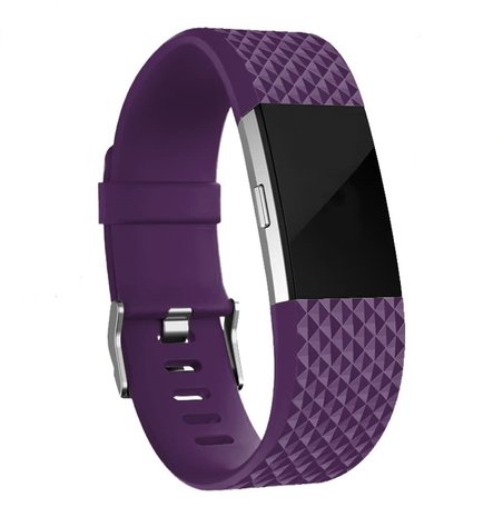 Fitbit Charge 2 diamant silicone band (paars)