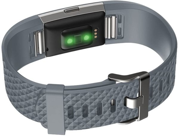 Fitbit Charge 2 diamant silicone band (grijs)