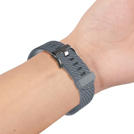 Fitbit Charge 2 diamant silicone band (grijs)