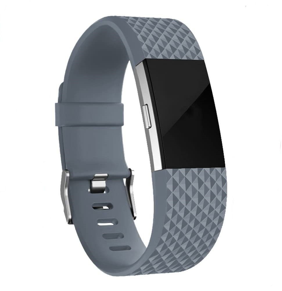 Fitbit Charge 2 diamant silicone band (grijs)