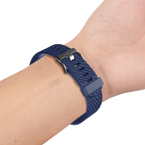 Fitbit Charge 2 diamant silicone band (donkerblauw)