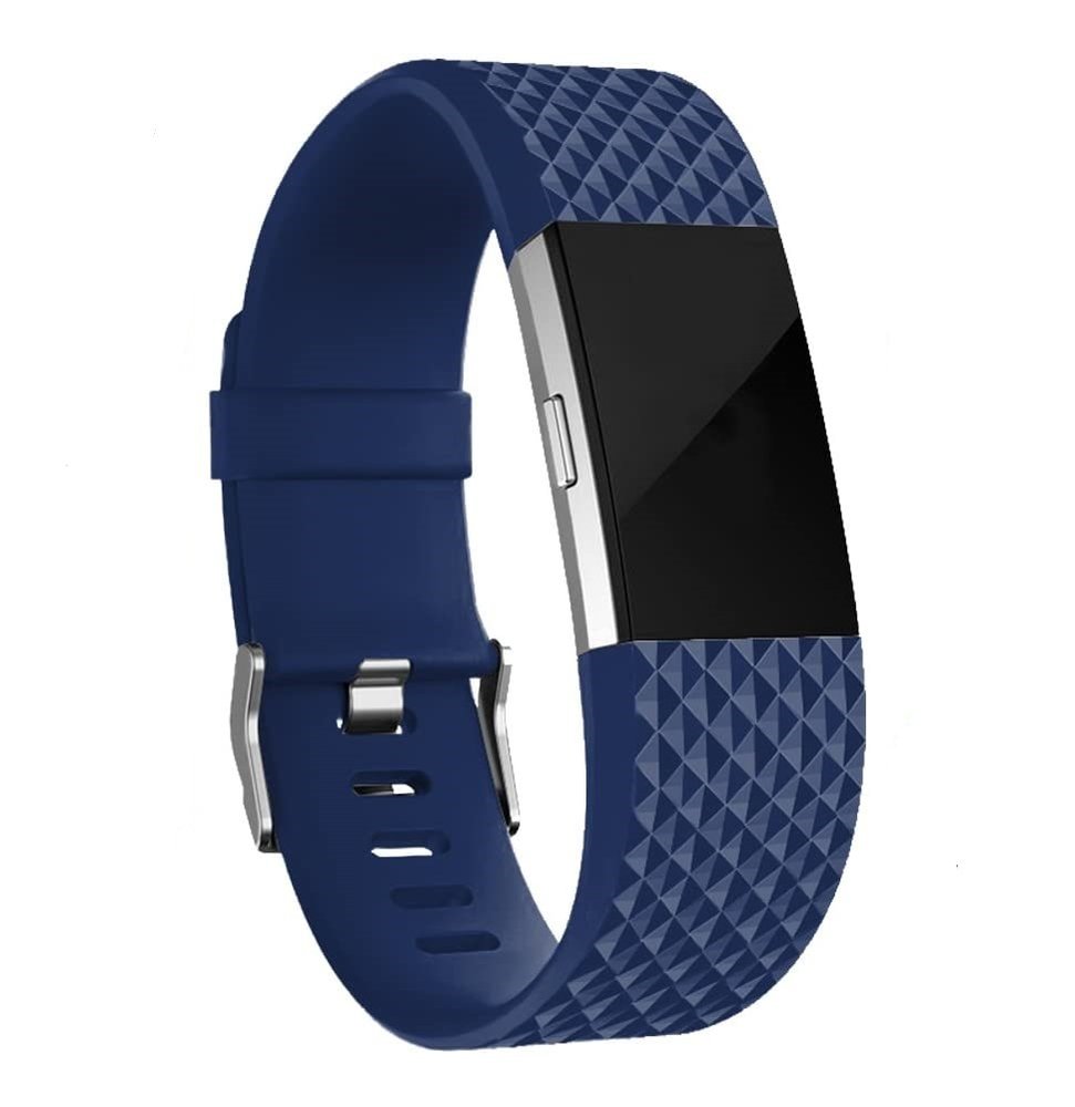 Fitbit Charge 2 diamant silicone band (donkerblauw)