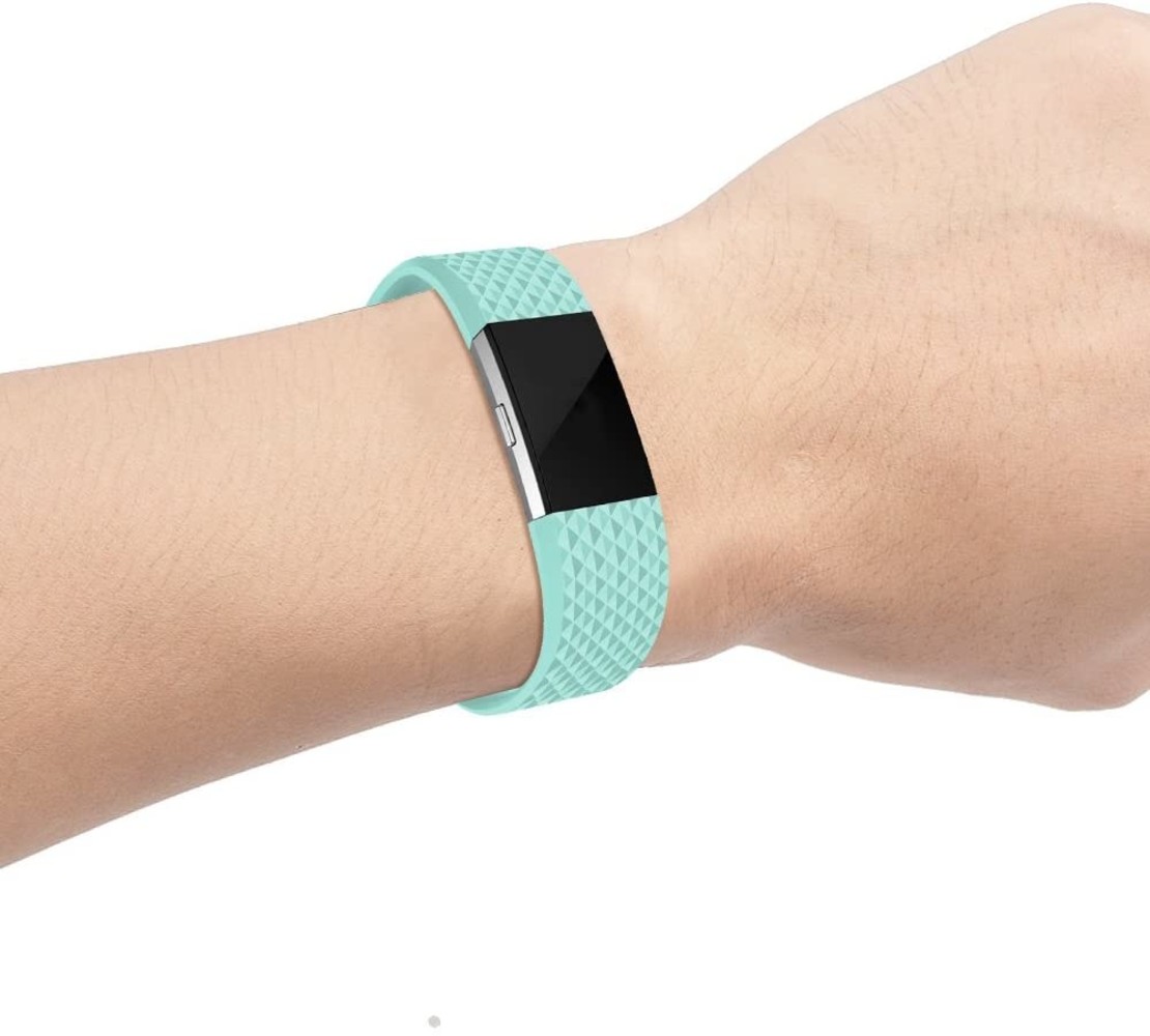 Fitbit Charge 2 diamant silicone band (aqua)