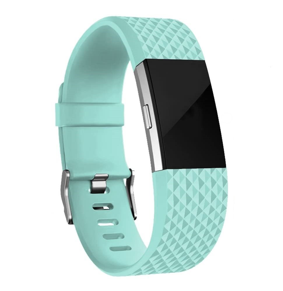 Fitbit Charge 2 diamant silicone band (aqua)