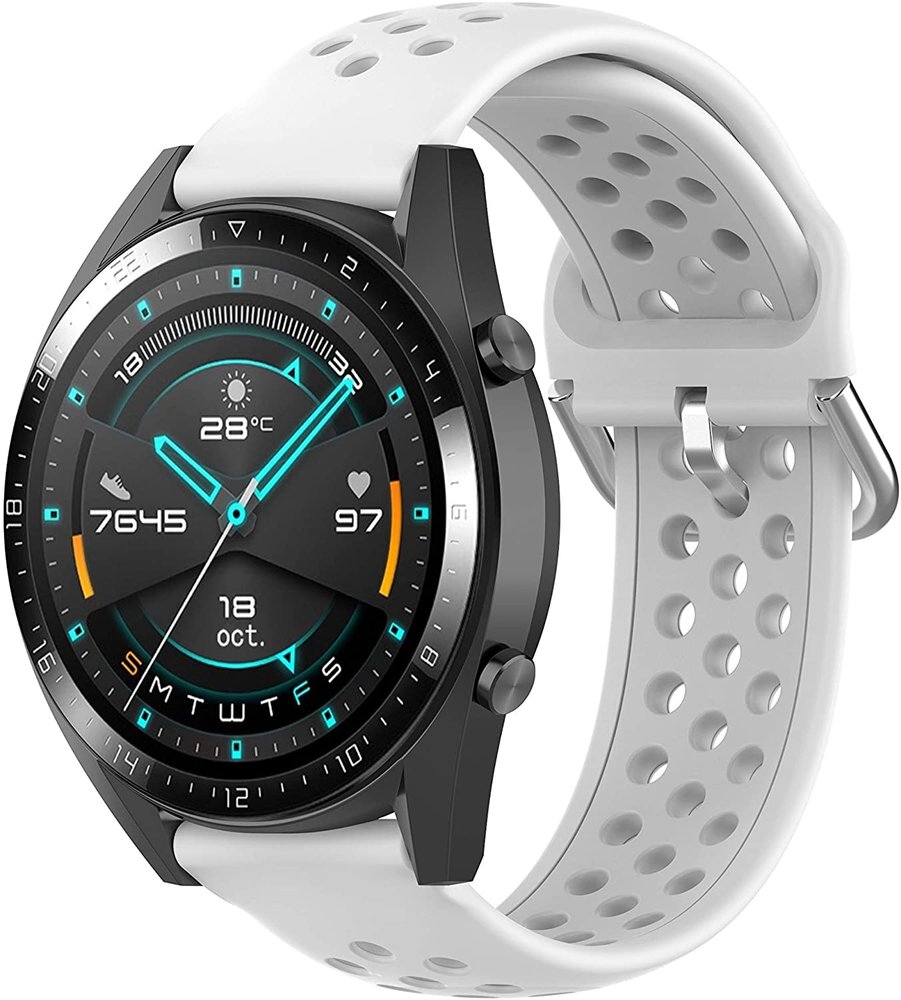 Huawei Watch GT siliconen bandje met gaatjes (wit)